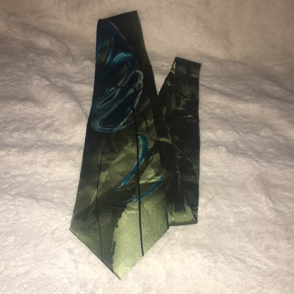 Jerry Garcia silk tie nwt green teal